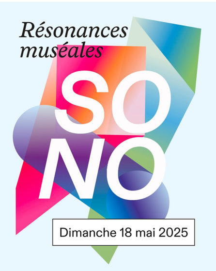 Poster for SONO, résonances muséales, Sunday May 18, 2025, Lausanne, Switzerland.