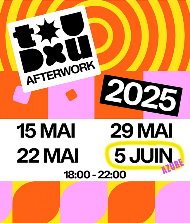 Poster for AZURE concert at Toudou Afterwork, Neuchâtel, Switzerland, 05 June, 2025.